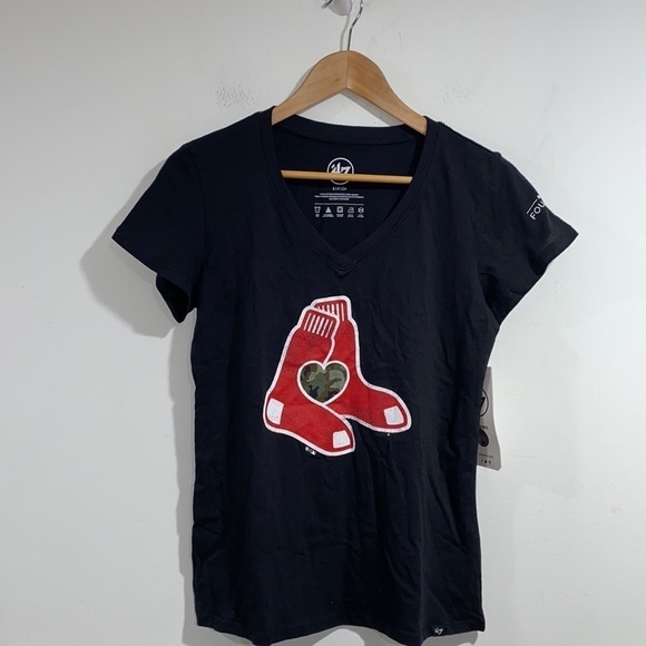 Red Sox shirt‎ tee foundation camo 100% cotton baseball womens NWT small - Picture 2 of 8